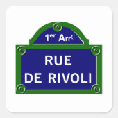 リュデリヴォリパリ通りサイン スクエアシール (正面)