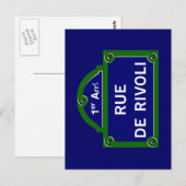 リュデリヴォリパリ通りサイン ポストカード (正面/裏面)