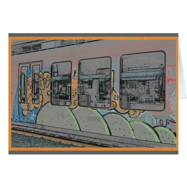 リュブヤナ、スロベニアの列車のカラフルな落書き (正面横)