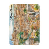 リュブリャナスロベニアのシルエットウォーター絵を描カラー マグネット (縦)