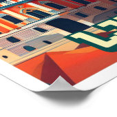 リュブリャナスロベニア旅行芸術的カラフル ポスター (角)