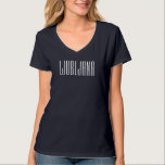 リュブリャナモダンミニマリスト旅行タイポグラフィ Tシャツ<br><div class="desc">背の高いシンプルレタリングのリュブリャナ（スロベニアの都市）とのミニマルなタイポグラフィデザインコンテンポラリー。</div>