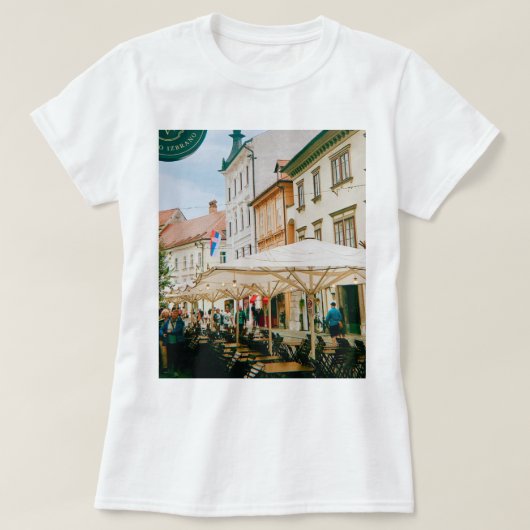 リュブリャナ都市景観 Tシャツ (デザイン正面)