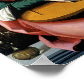 リュートのある若者のポートレート ポスター (角)