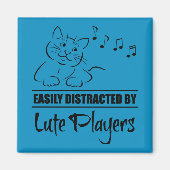 リュートの選手たちに気を取られやすい不思議な猫 マグネット (正面)