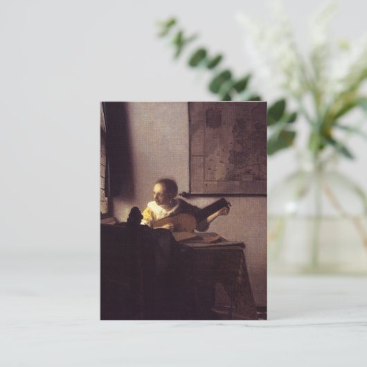 リュートを持つ人 ポストカード (スタンド正面)