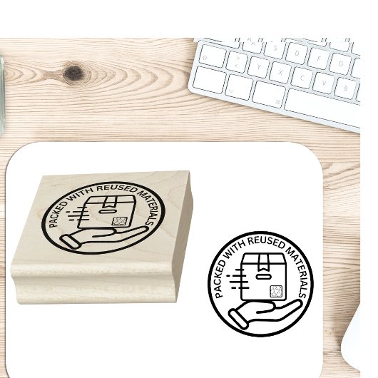 リユース材で包装されたエコフレンドリー ラバースタンプ
