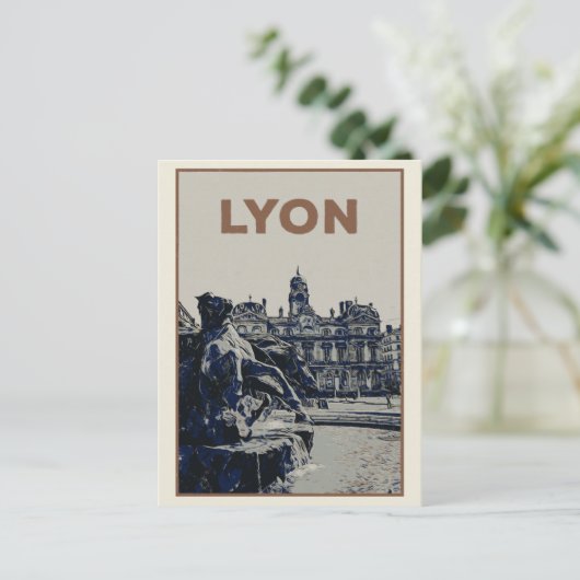 リヨンザバルソルディファウンテンイラストレーションフランス ポストカード (スタンド正面)