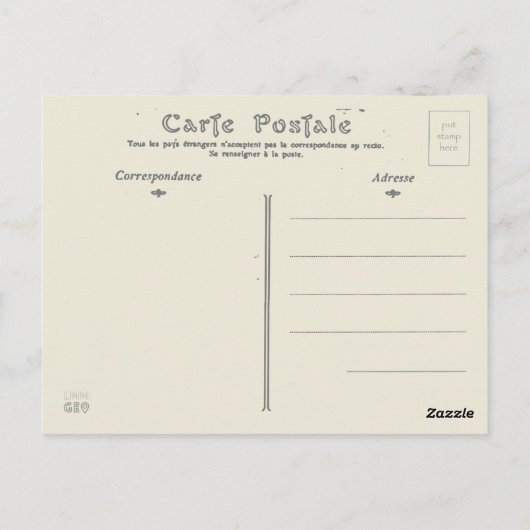 リヨンザバルソルディファウンテンイラストレーションフランス ポストカード (裏面)