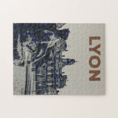 リヨンザバルトルディファウンテンイラストレーションフランスポー ジグソーパズル (横)