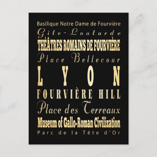 リヨンシティオブフランスタイポグラフィアート ポストカード (正面)