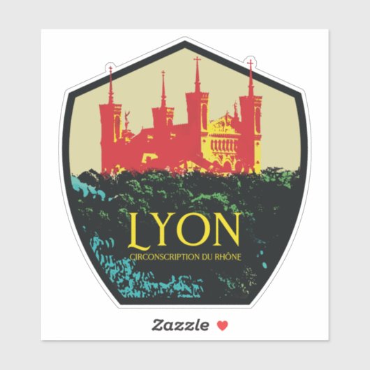 リヨンシティフランスは私の故郷誇りを持ったのステッカー シール (シート)