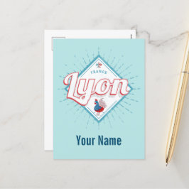 リヨンシティフランスレトロルースターヴィンテージ土産 シーズンポストカード