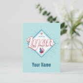 リヨンシティフランスレトロルースターヴィンテージ土産 シーズンポストカード (スタンド正面)