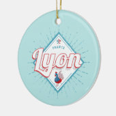 リヨンシティフランスレトロルースターヴィンテージ土産 セラミックオーナメント (左)