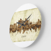 リヨンフランスシティスケープ ラージ壁時計 (傾斜)