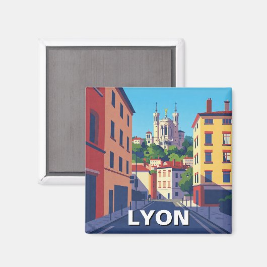 リヨンフランスペイン旅行抽象芸術 マグネット (正面/裏面)