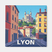 リヨンフランスペイン旅行抽象芸術 マグネット (正面)