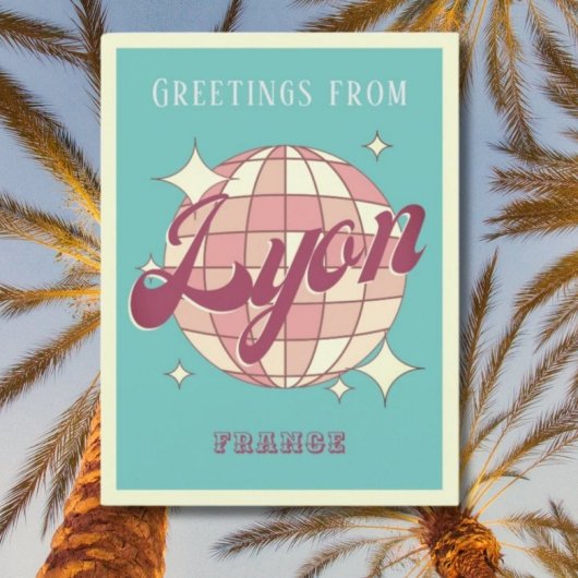 リヨンフランスレトロヴィンテージパーティーはがき ポストカード