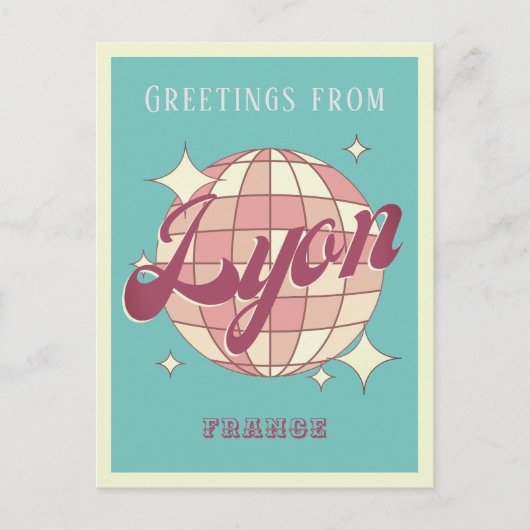 リヨンフランスレトロヴィンテージパーティーはがき ポストカード (正面)