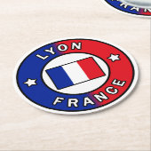 リヨンフランス ラウンドペーパーコースター (アングル)