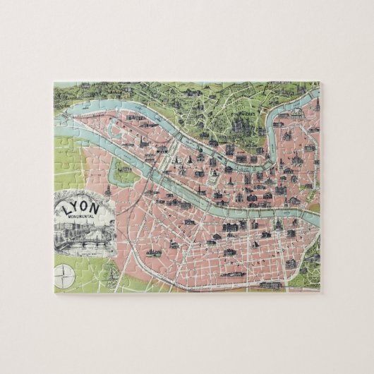 リヨンモニュメンタルマップガルニエフレアパリ1894 ジグソーパズル (横)
