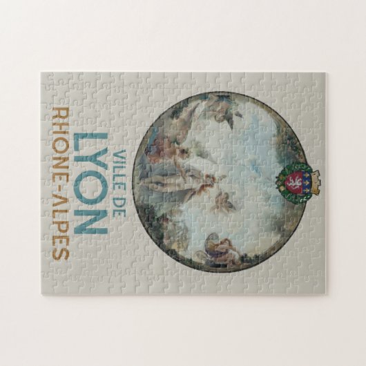 リヨンヴィンテージ絵画のフランスポスター ジグソーパズル (横)