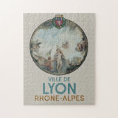 リヨンヴィンテージ絵画のフランスポスター ジグソーパズル (縦)