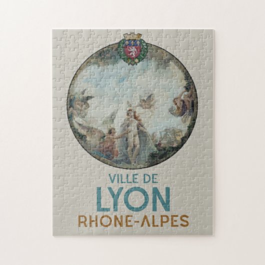 リヨンヴィンテージ絵画のフランスポスター ジグソーパズル (縦)