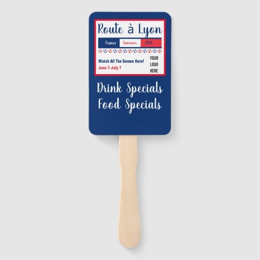 リヨン世界への女子サッカーの道パーティーロゴ ハンドファン (裏面)