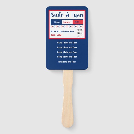 リヨン世界への女子サッカーの道パーティーロゴ ハンドファン (正面)