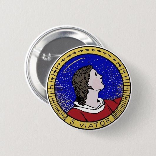 リヨン・ザ・カテキストの聖ビエーターのラウンドデル(LD 01) 缶バッジ (正面&裏面)