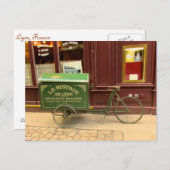 リヨン、フランスのはがき。自転車、コブル通り ポストカード (正面/裏面)