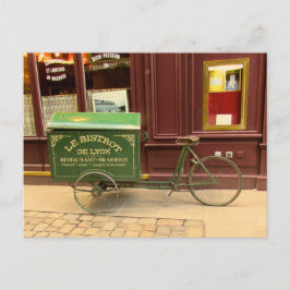 リヨン、フランスのはがき。自転車、コブル通り ポストカード