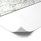 リヨン、フランスの地図 ポスター (角)