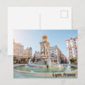 リヨン、フランスジェイコブンズ平方ファウンテン ポストカード (正面/裏面)