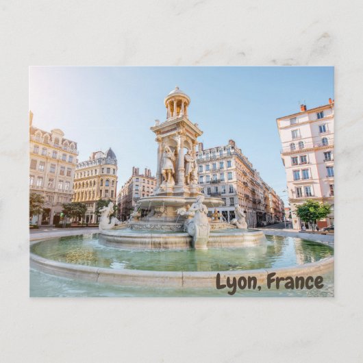 リヨン、フランスジェイコブンズ平方ファウンテン ポストカード (正面)