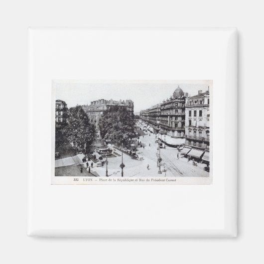 リヨン、フランス1910ヴィンテージ マグネット (正面)