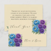 リヨン ブルー & フィグ パープル ローズ ブライダル シャワー サンキューカード (正面/裏面)