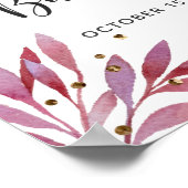 リラと金ゴールド紙吹雪ベビーシャワー歓迎サイン ポスター (角)