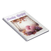 リラの花とピンクのアイスクリームのスイーツ料理 レシピ ノートブック (右側)