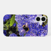 リラの花とミツバチのセアノサス iPhone 16ケース (裏面横)
