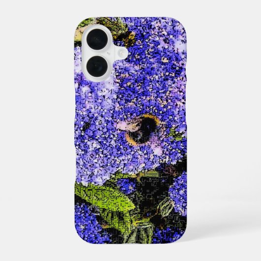 リラの花とミツバチのセアノサス iPhone 16ケース (裏面)