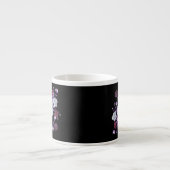 リラの花、黒背景 エスプレッソカップ (正面)