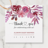 リラガールベビーシャワー招待状 フェイバータグ (正面)