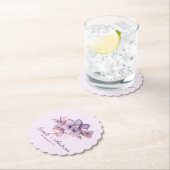 リラシンプル花パーソナライズされた結婚のコースター ペーパーコースター (インサイチュ)