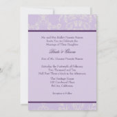 リラックとアイボリーのクリームレース、カスタムウェディング 招待状 (裏面)