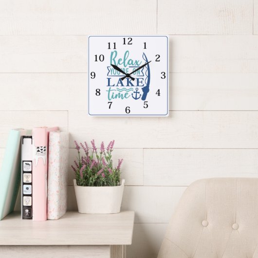 リラックスあなたは スクエア壁時計 (読書スペース)