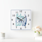 リラックスあなたは スクエア壁時計 (ホーム)