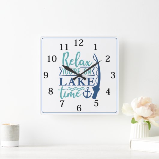 リラックスあなたは スクエア壁時計 (ホーム)